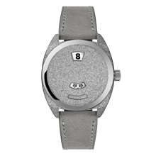 Load image into Gallery viewer, Bremont Terra Nova 35mm Jumping Hour Frosted Steel on grey nubuck leather strap, front