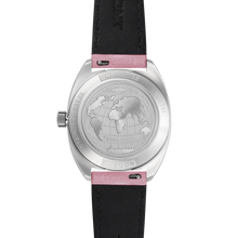 Load image into Gallery viewer, Bremont Terra Nova 35mm Jumping Hour Frosted Steel Pink Dial on pink nubuck leather strap, case back
