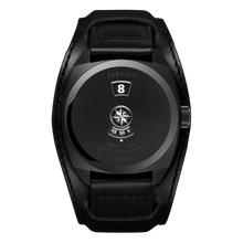 Load image into Gallery viewer, Bremont Terra Nova 38mm Jumping Hour DLC on black leather bund strap, front
