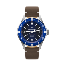 Load image into Gallery viewer, Bremont Supermarine 40mm 300m Blue Dial on leather strap, front