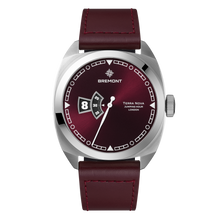 Load image into Gallery viewer, Bremont Terra Nova 40.5mm Jumping Hour Burgundy Dial on burgundy leather strap, front