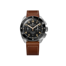 Load image into Gallery viewer, Bremont Terra Nova 42.5mm Chronograph Black Dial on brown leather strap, front