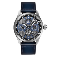 Load image into Gallery viewer, Bremont Altitude 42mm Perpetual Calendar GMT Skeleton on patina leather strap, front