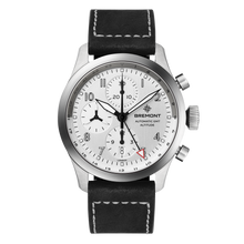 Load image into Gallery viewer, Bremont Altitude 42mm Chronograph Silver Dial on black nubuck leather strap, front
