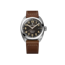 Load image into Gallery viewer, Bremont Terra Nova 40.5mm Date Black Dial on brown leather strap with cream box stitch, front