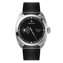 Load image into Gallery viewer, Bremont Terra Nova 40.5mm Jumping Hour Black Dial on black gradient leather strap, front