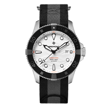Load image into Gallery viewer, Bremont Supermarine 43mm 500m Polar White Dial on black and anthracite NATO strap, front