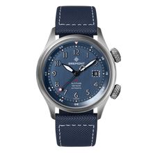 Load image into Gallery viewer, Bremont Altitude MB Meteor 42mm Blue Dial, Blue Barrel on blue rubber and leather strap, front