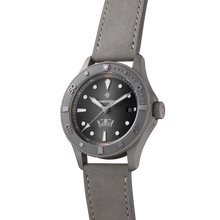 Load image into Gallery viewer, Bremont Supermarine 40mm Date HMAF Grey Dial on grey leather strap, side