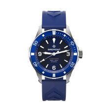 Load image into Gallery viewer, Bremont Supermarine 40mm 300m Blue Dial on blue rubber strap, front
