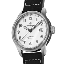 Load image into Gallery viewer, Bremont Altitude 39mm Silver Dial on black nubuck leather strap, side