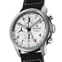 Load image into Gallery viewer, Bremont Altitude 42mm Chronograph Silver Dial on black nubuck leather strap, side