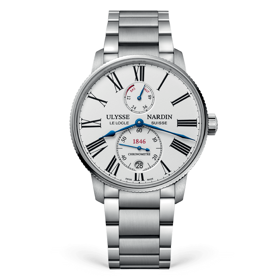 Ulysse Nardin Marine Torpilleur 42mm with White Dial in Stainless Steel