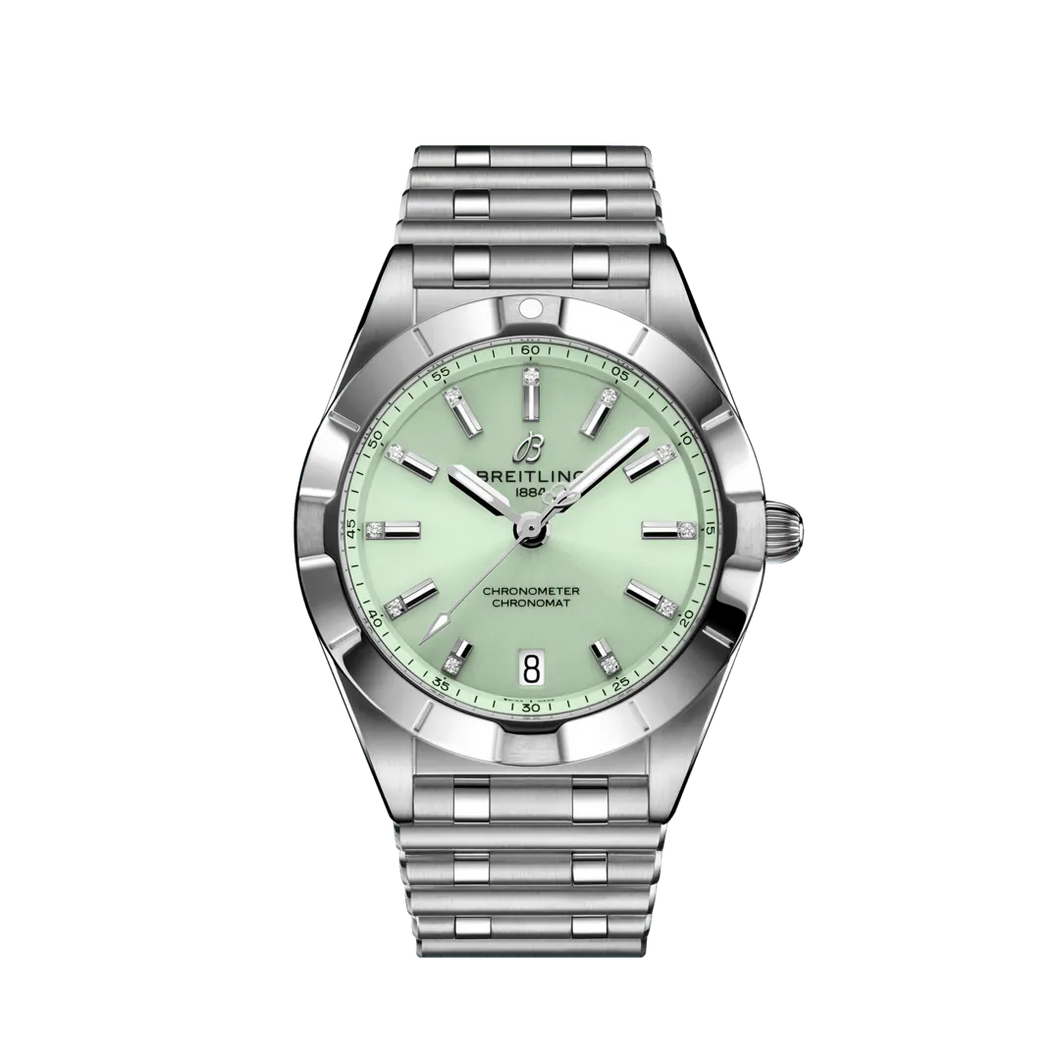 Breitling Chronomat 32MM in Stainless Steel with Mint Green Dial
