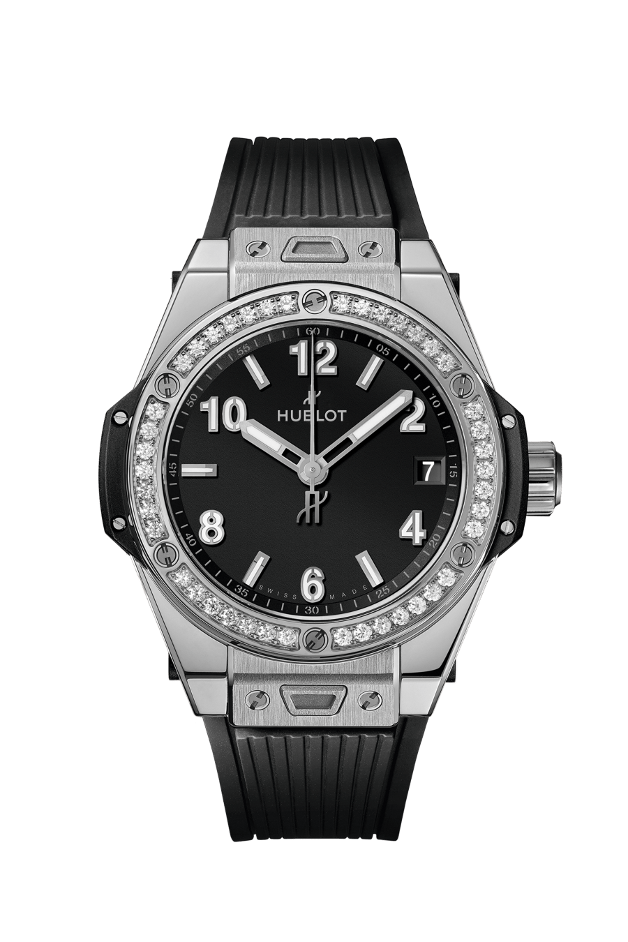 Hublot Big Bang One Click with Black Dial in Stainless Steel with Diamond Bezel 39mm