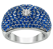 Load image into Gallery viewer, Sterling Silver & 14K Gold Crown of Light Diamond & Sapphire/Ruby 'Berry' Ring Collection
