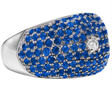 Load image into Gallery viewer, Sterling Silver & 14K Gold Crown of Light Diamond & Sapphire/Ruby 'Berry' Ring Collection