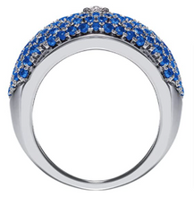 Load image into Gallery viewer, Sterling Silver & 14K Gold Crown of Light Diamond & Sapphire/Ruby 'Berry' Ring Collection