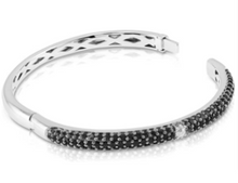 Load image into Gallery viewer, Sterling Silver & 14K Gold Crown of Light Diamond & Sapphire/Ruby 'Stackable' Bangle Collection - Medium