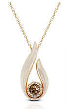 Load image into Gallery viewer, 14K Rose Gold Tear-Drop Diamond Necklace (.37ct Brown Crown of Light Diamond, I3 Clarity & .04ctw Diamond G-H Color, SI1-SI2 Clarity)