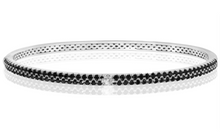 Load image into Gallery viewer, Sterling Silver & 14K Gold Crown of Light Diamond & Sapphire/Ruby 'Stackable' Bangle Collection