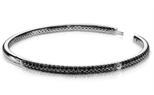 Load image into Gallery viewer, Sterling Silver & 14K Gold Crown of Light Diamond & Sapphire/Ruby 'Stackable' Bangle Collection