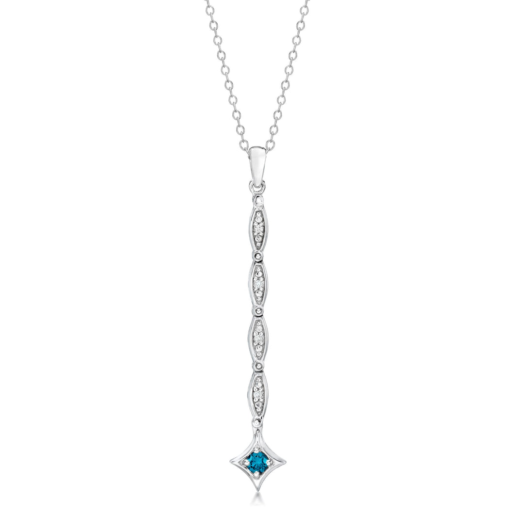 Convertible Blue & White Diamond Necklace set in 925 Silver