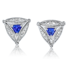 Load image into Gallery viewer, Convertible Tanzanite &amp; Diamond Earrings set in 925 Silver
