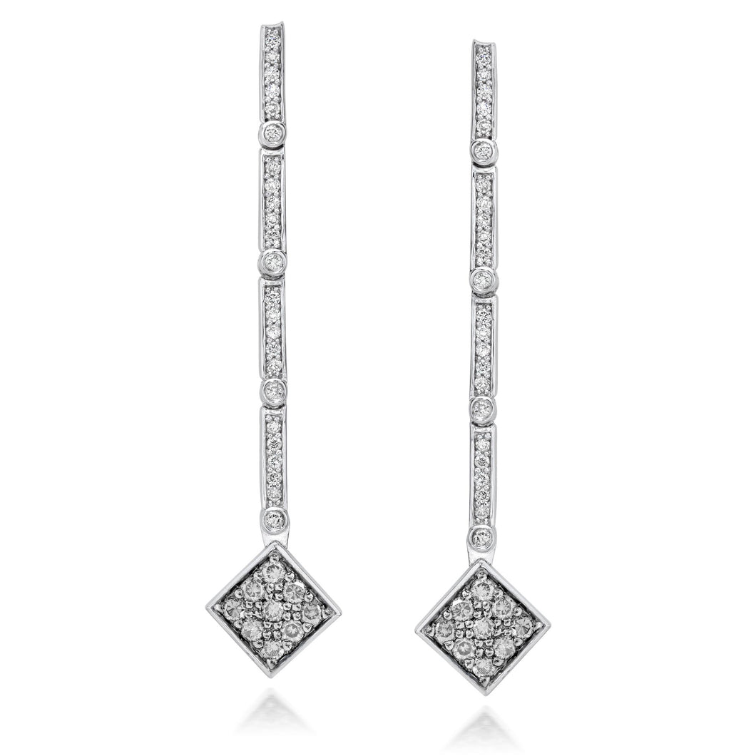 Convertible Diamond Earrings set in 925 Silver