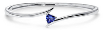 Load image into Gallery viewer, Trillion Shaped Tanzanite Bangle Bracelet set in 925 Silver
