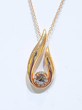 Load image into Gallery viewer, 14K Rose Gold Tear-Drop Diamond Necklace (.37ct Brown Crown of Light Diamond, I3 Clarity & .04ctw Diamond G-H Color, SI1-SI2 Clarity)