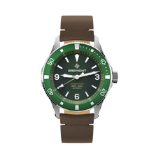 Load image into Gallery viewer, Bremont Supermarine 40mm 300m Green Dial on leather strap, front
