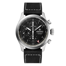 Load image into Gallery viewer, Bremont Altitude 42mm Chronograph Black Dial on black nubuck leather strap, front
