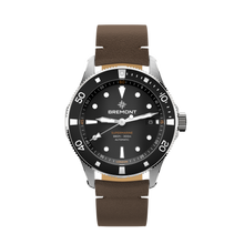 Load image into Gallery viewer, Bremont Supermarine 40mm 300m Date Black Dial on leather strap, front
