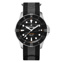 Load image into Gallery viewer, Bremont Supermarine 43mm 500m Black Dial on black and anthracite NATO strap, front
