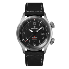 Load image into Gallery viewer, Bremont Altitude MB Meteor 42mm Black Dial on black rubber and leather strap, front
