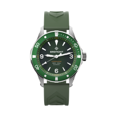 Load image into Gallery viewer, Bremont Supermarine 40mm 300m Green Dial on green rubber strap, front
