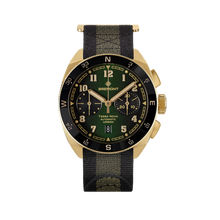 Load image into Gallery viewer, Bremont Terra Nova 42.5mm Chronograph Bronze Green Dial on black and green NATO strap, front
