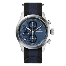 Load image into Gallery viewer, Bremont Altitude 42mm Chronograph Blue Dial on black and blue NATO strap, front
