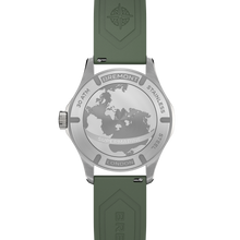 Load image into Gallery viewer, Bremont Supermarine 40mm 300m Green Dial on green rubber strap, case back

