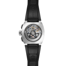 Load image into Gallery viewer, Bremont Supernova 41mm Chronograph Black Dial on black rubber strap, open case back with decorated rotor
