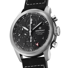 Load image into Gallery viewer, Bremont Altitude 42mm Chronograph Black Dial on black nubuck leather strap, side
