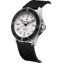 Load image into Gallery viewer, Bremont Supermarine 43mm 500m Polar White Dial on black rubber strap, side
