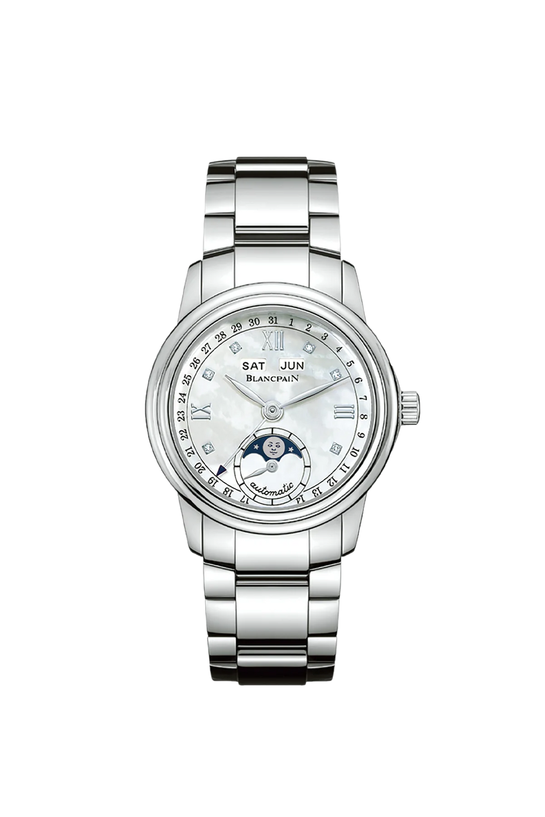 Blancpain Ladybird Quantieme Complet with Mother of Pearl Dial in Stainless Steel 33mm