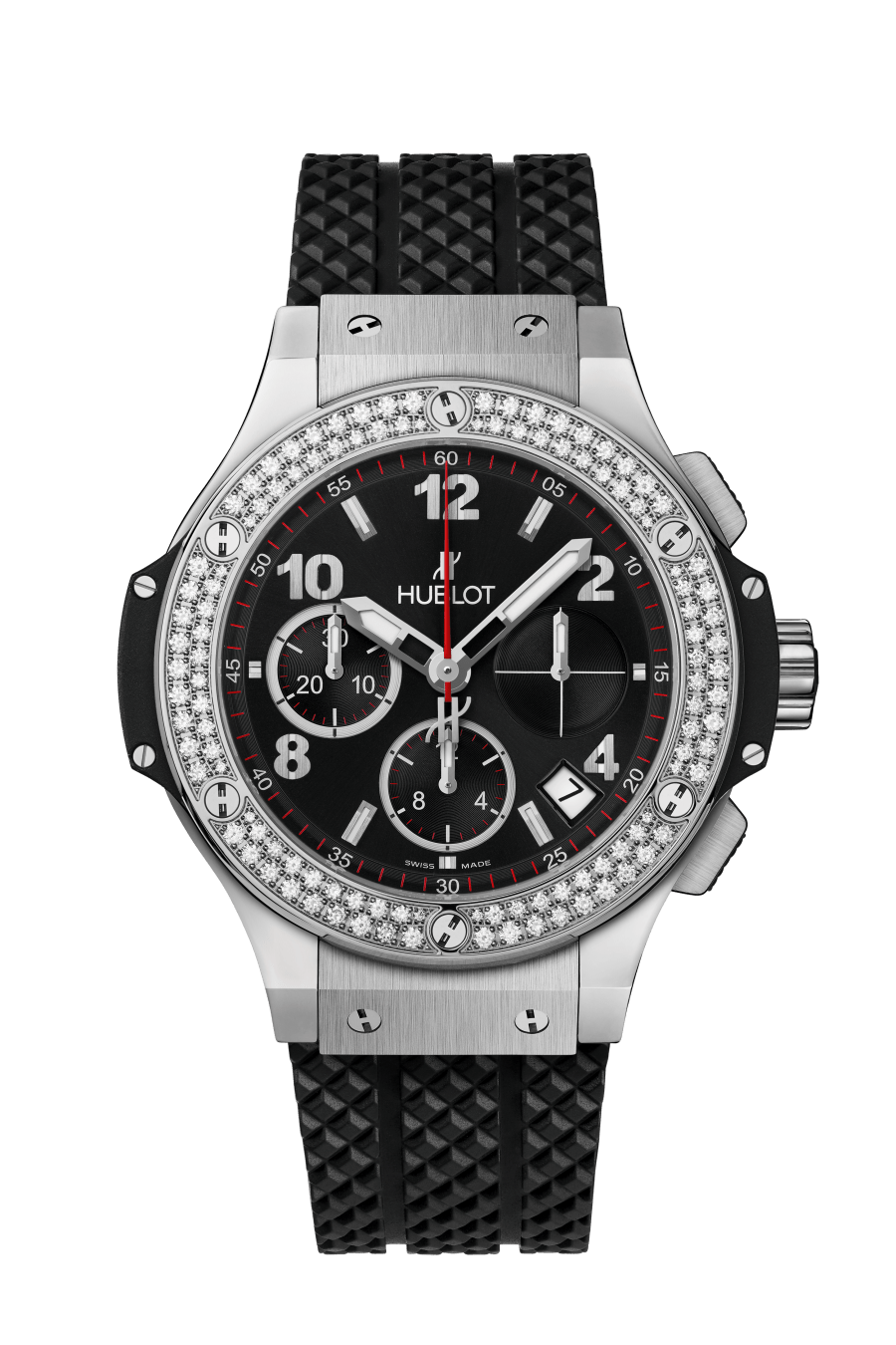 Hublot Big Bang with Black Dial in Stainless Steel with Diamond Bezel 41mm