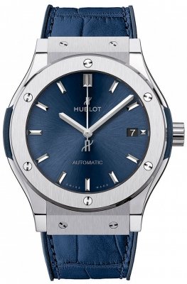 Hublot Classic Fusion with Blue Dial in Titanium 45mm
