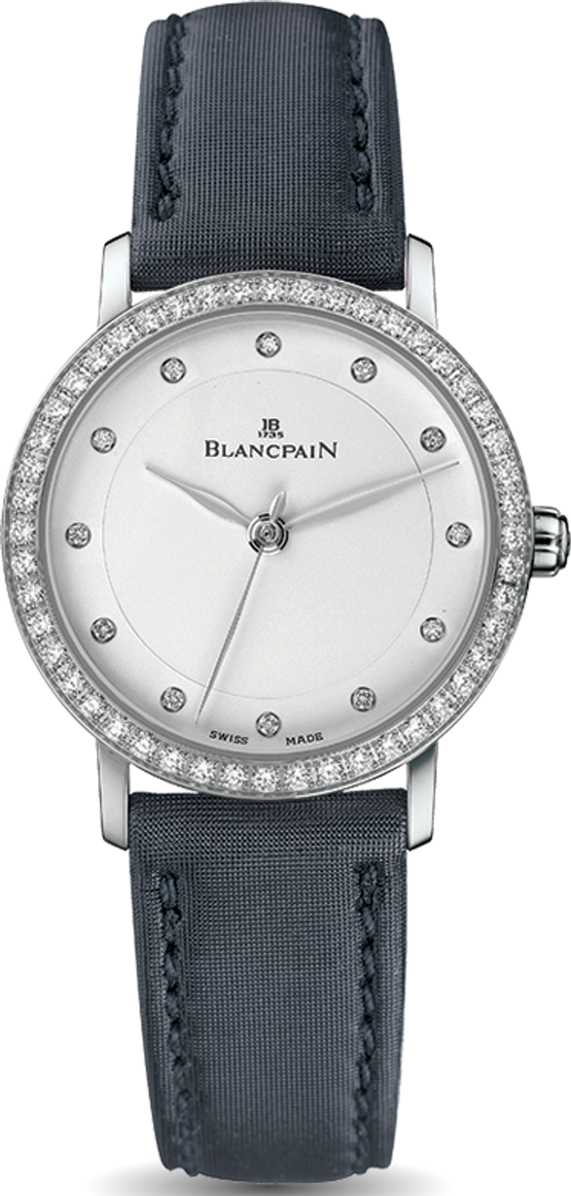 Blancpain Velleret Ultraplate with White Diamond Dial and Diamond Bezel in Stainless Steel 29mm