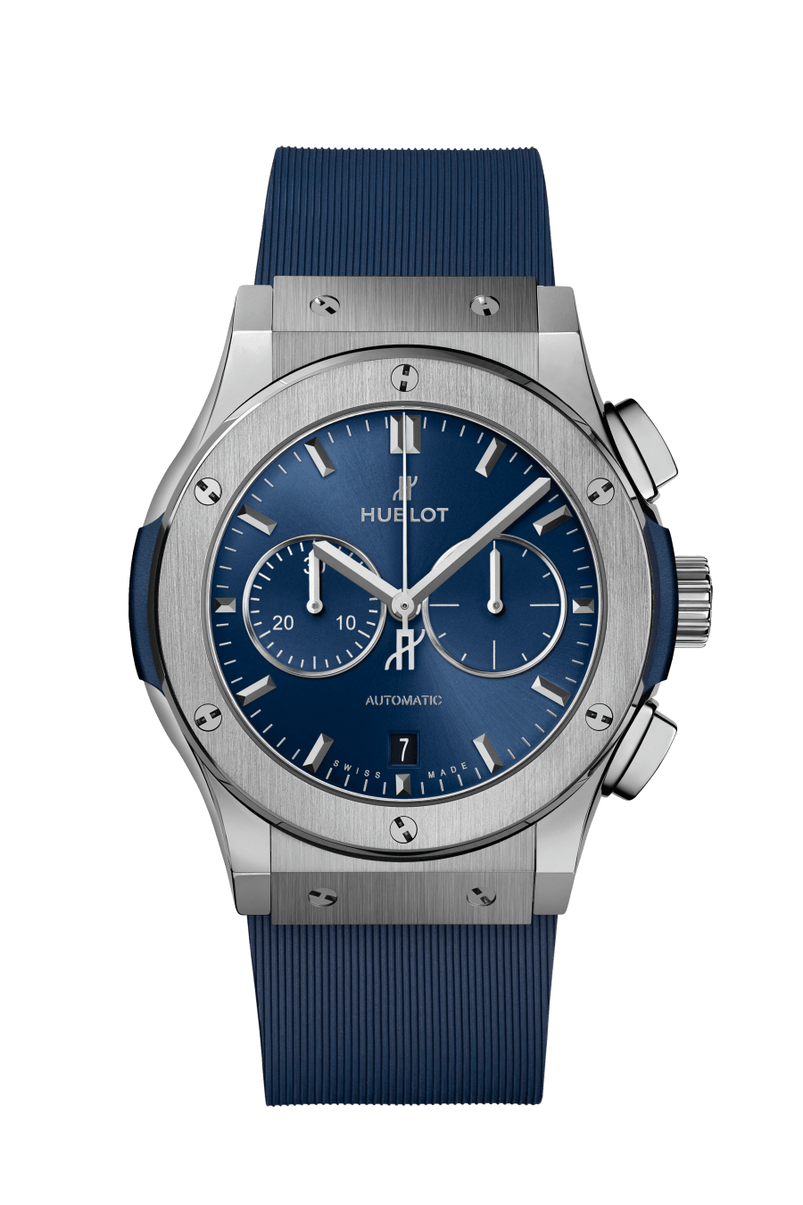 Hublot Classic Fusion Chronograph in Titanium with Blue dial 42mm