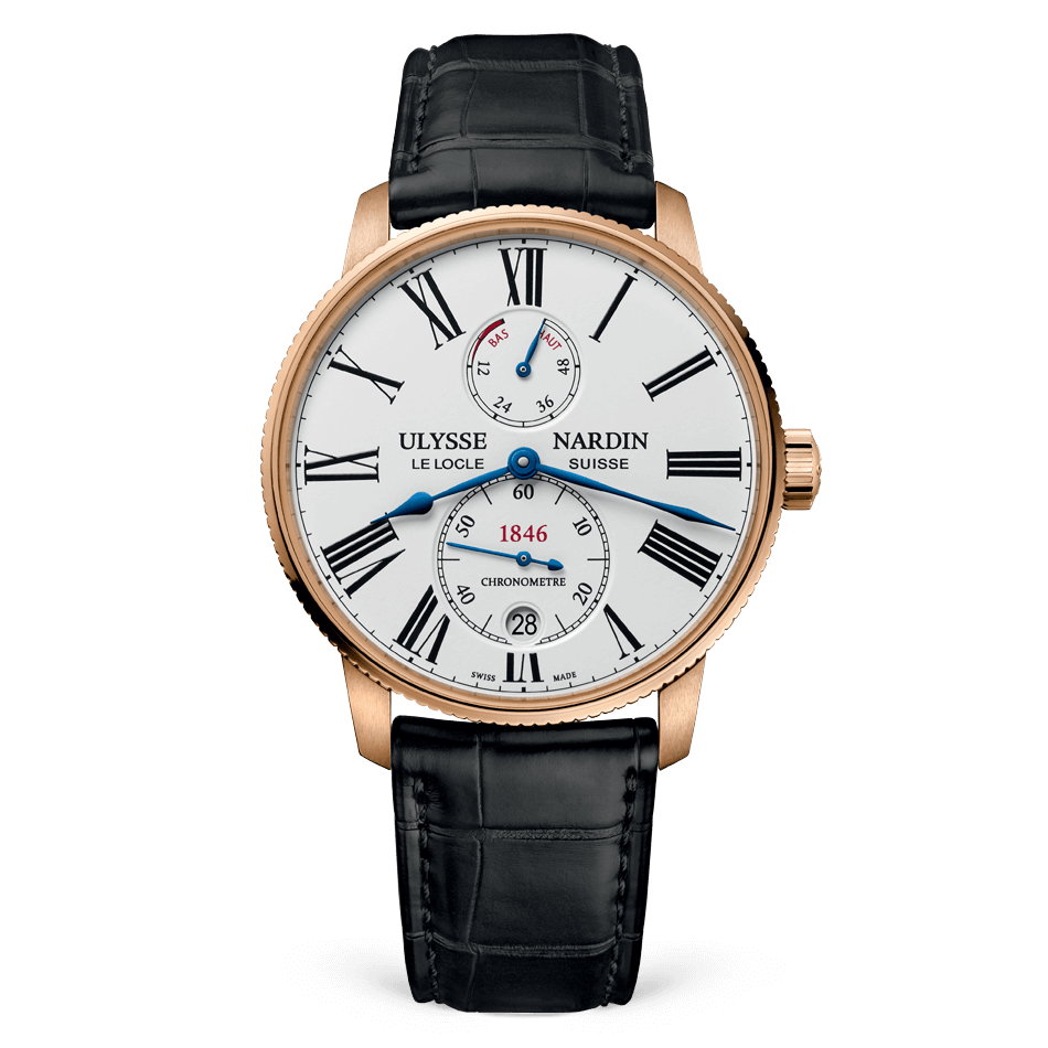Ulysse Nardin Marine Torpilleur 42mm with White Dial in Rose Gold
