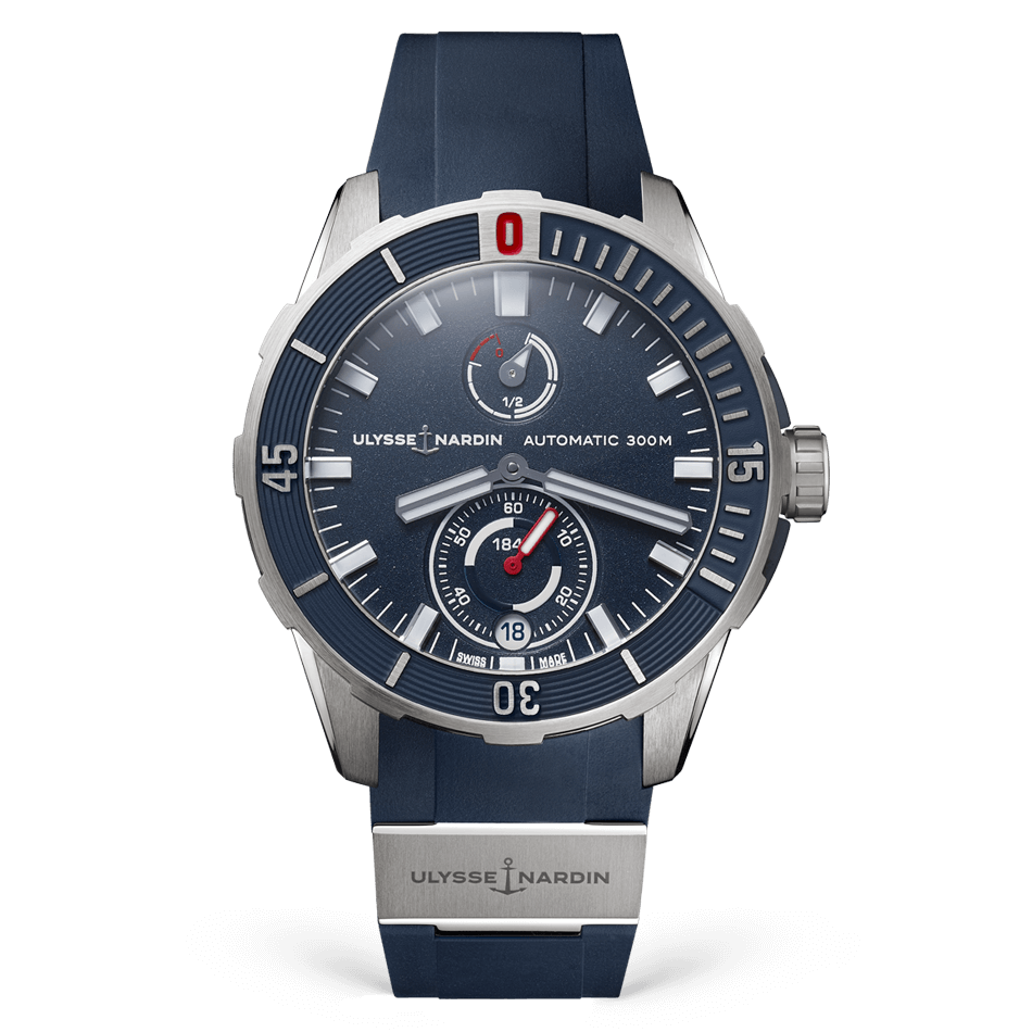 Ulysse Nardin Diver 44mm with Blue Dial in Titanium on Rubber
